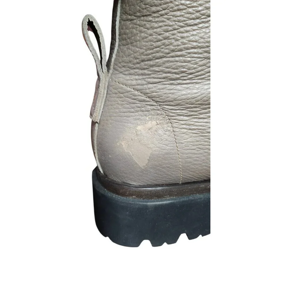 Kiton Brown Leather Ankle Boots Womens EU 40 Handmade Italy Lug Sole Luxury